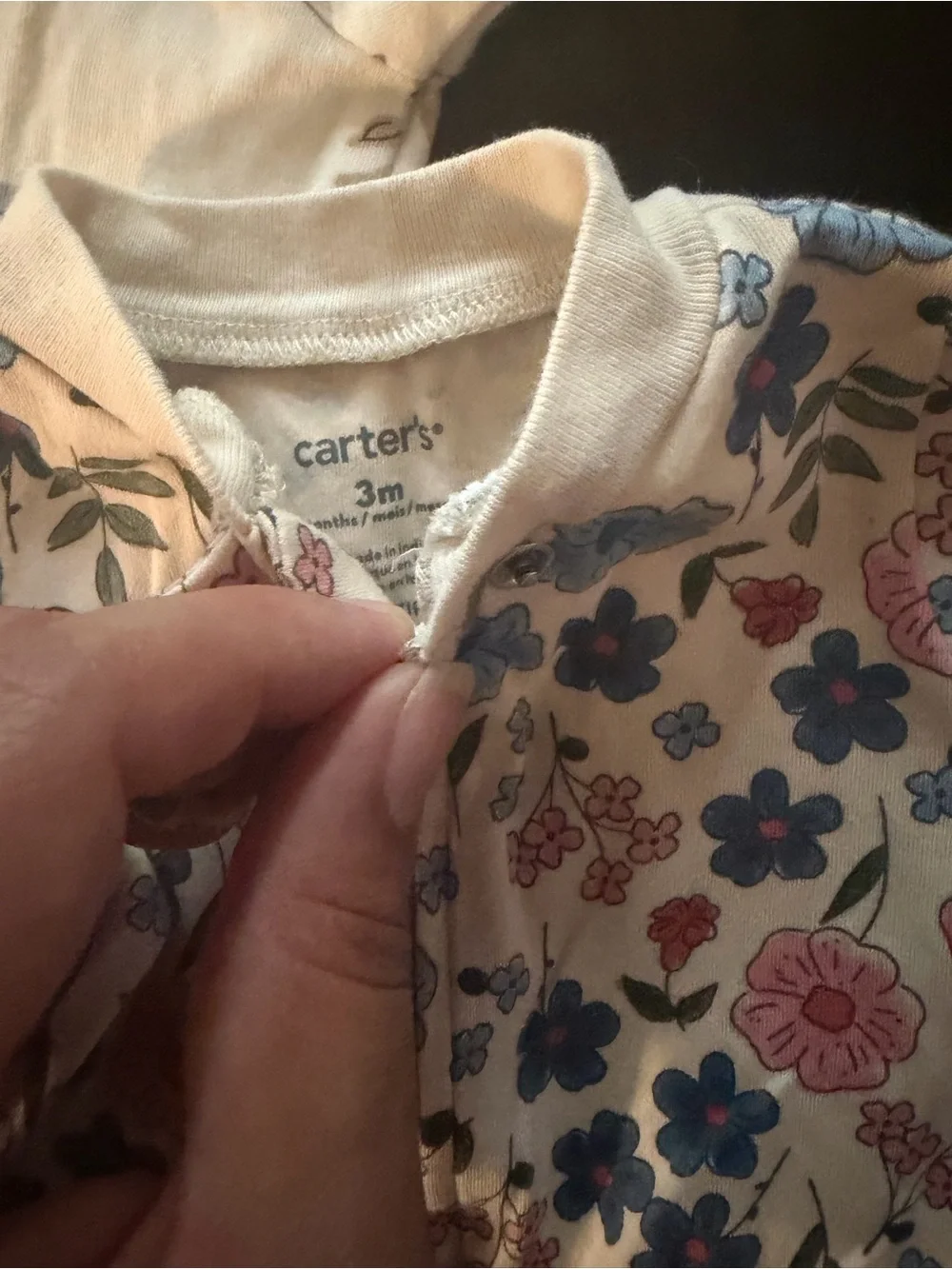 Carter's Floral & Animal Print Baby Footed One-Pieces in Pink, Blue, White